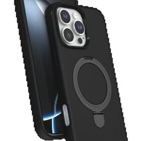 Apple iPhone 16 Pro Regal Magsafe Standlı Kapak - Siyah-(5796)