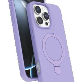 Apple iPhone 16 Pro Regal Magsafe Standlı Kapak - Lila-(5796)