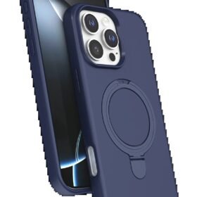 Apple iPhone 16 Pro Regal Magsafe Standlı Kapak - Lacivert-(5796)