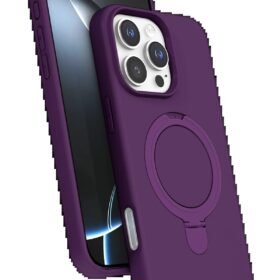 Apple iPhone 16 Pro Regal Magsafe Standlı Kapak - Derin Mor-(5796)
