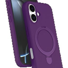 Apple iPhone 16 Regal Magsafe Standlı Kapak - Derin Mor-(5796)