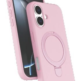 Apple iPhone 16 Regal Magsafe Standlı Kapak - Açık Pembe-(5796)