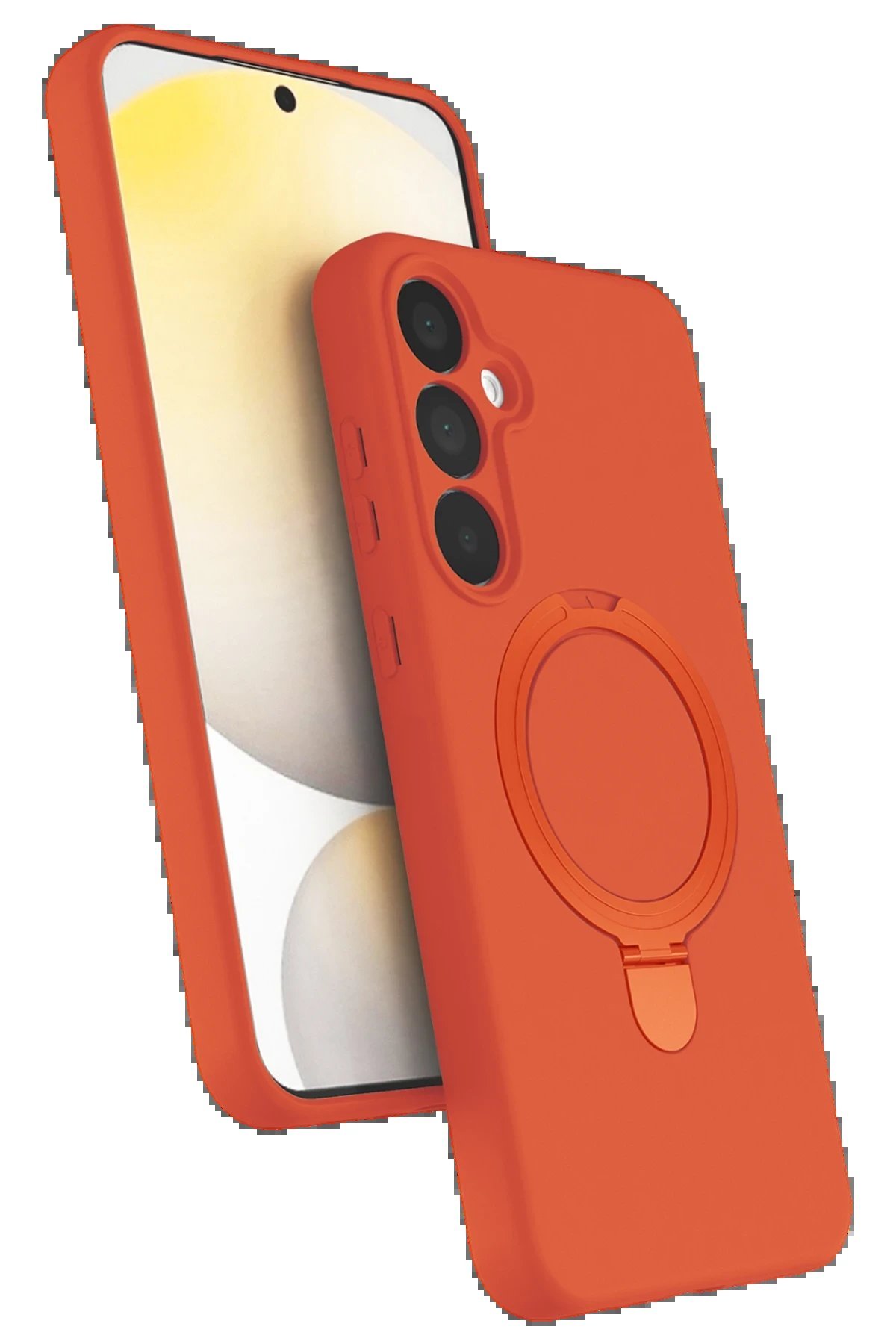 Samsung Galaxy A15 4G Regal Magsafe Standlı Kapak - Turuncu-(5796)