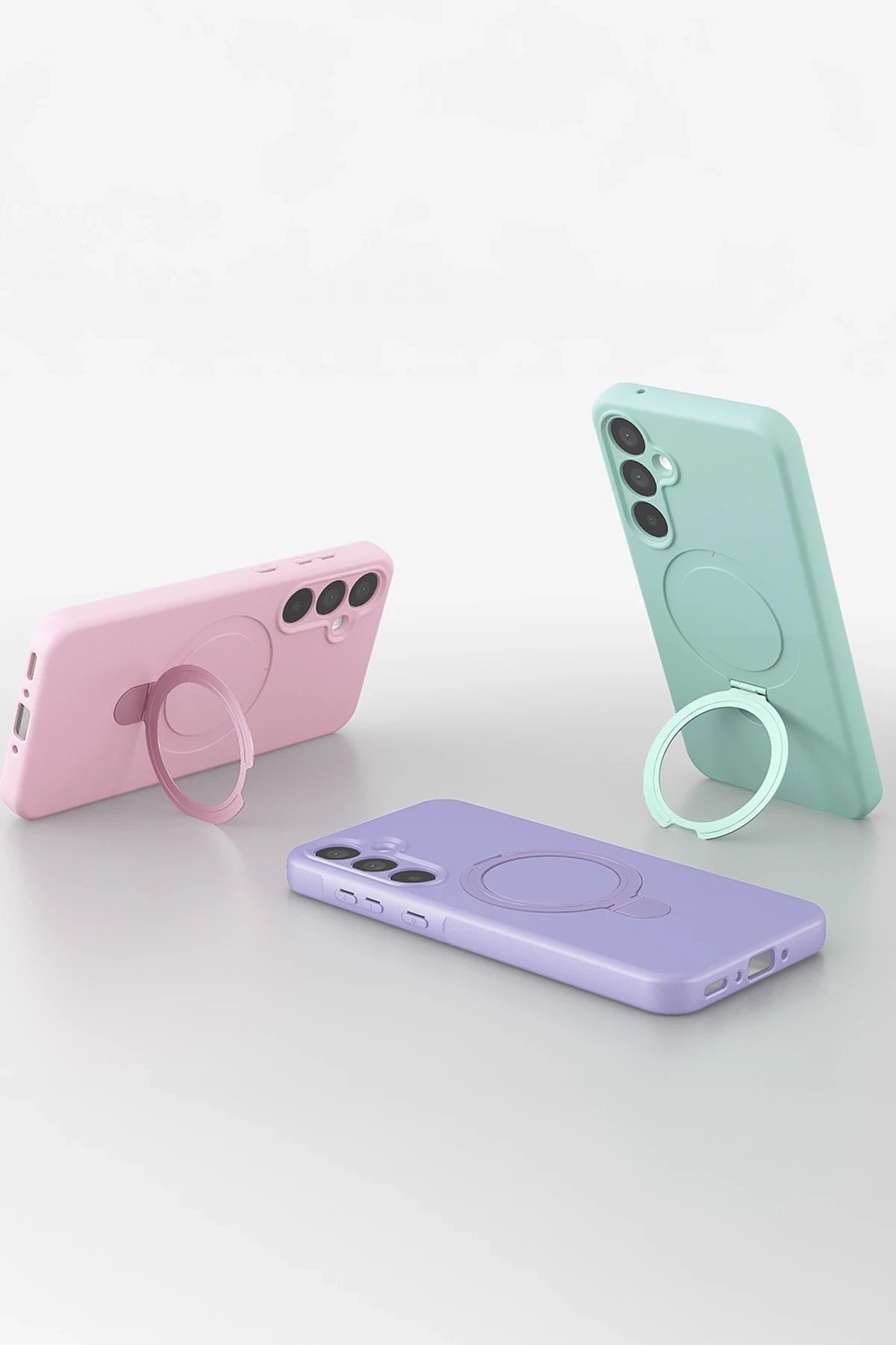 Samsung Galaxy A15 4G Regal Magsafe Standlı Kapak - Turuncu-(5796) - Görsel 5