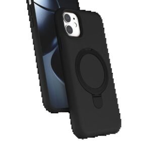 Apple iPhone 11 Regal Magsafe Standlı Kapak - Siyah-(5796)