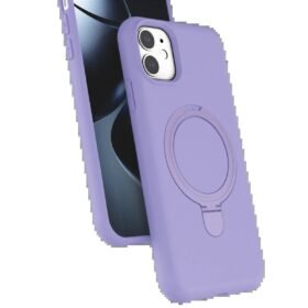 Apple iPhone 11 Regal Magsafe Standlı Kapak - Lila-(5796)