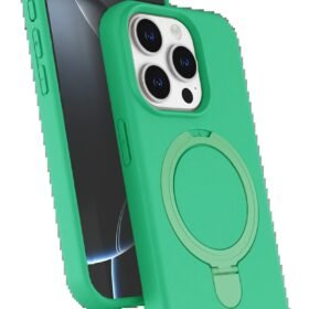 Apple iPhone 15 Pro Max Regal Magsafe Standlı Kapak - Yeşil-(5796)