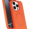 Apple iPhone 15 Pro Max Regal Magsafe Standlı Kapak - Turuncu-(5796)