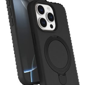 Apple iPhone 15 Pro Max Regal Magsafe Standlı Kapak - Siyah-(5796)