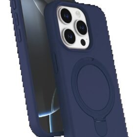 Apple iPhone 15 Pro Max Regal Magsafe Standlı Kapak - Lacivert-(5796)