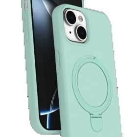 Apple iPhone 15 Plus Regal Magsafe Standlı Kapak - Su Yeşili-(5796)