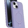 Apple iPhone 15 Plus Regal Magsafe Standlı Kapak - Lila-(5796)