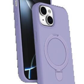 Apple iPhone 15 Plus Regal Magsafe Standlı Kapak - Lila-(5796)