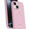 Apple iPhone 15 Plus Regal Magsafe Standlı Kapak - Açık Pembe-(5796)