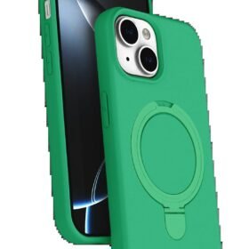 Apple iPhone 15 Regal Magsafe Standlı Kapak - Yeşil-(5796)
