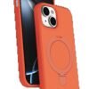 Apple iPhone 15 Regal Magsafe Standlı Kapak - Turuncu-(5796)