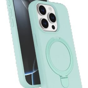 Apple iPhone 14 Pro Max Regal Magsafe Standlı Kapak - Su Yeşili-(5796)