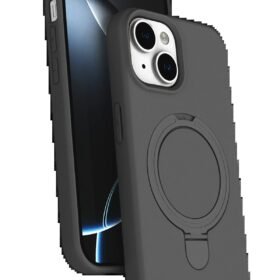Apple iPhone 14 Regal Magsafe Standlı Kapak - Titan Gri-(5796)