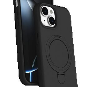 Apple iPhone 14 Regal Magsafe Standlı Kapak - Siyah-(5796)