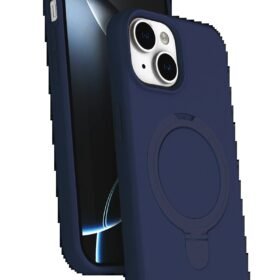 Apple iPhone 14 Regal Magsafe Standlı Kapak - Lacivert-(5796)