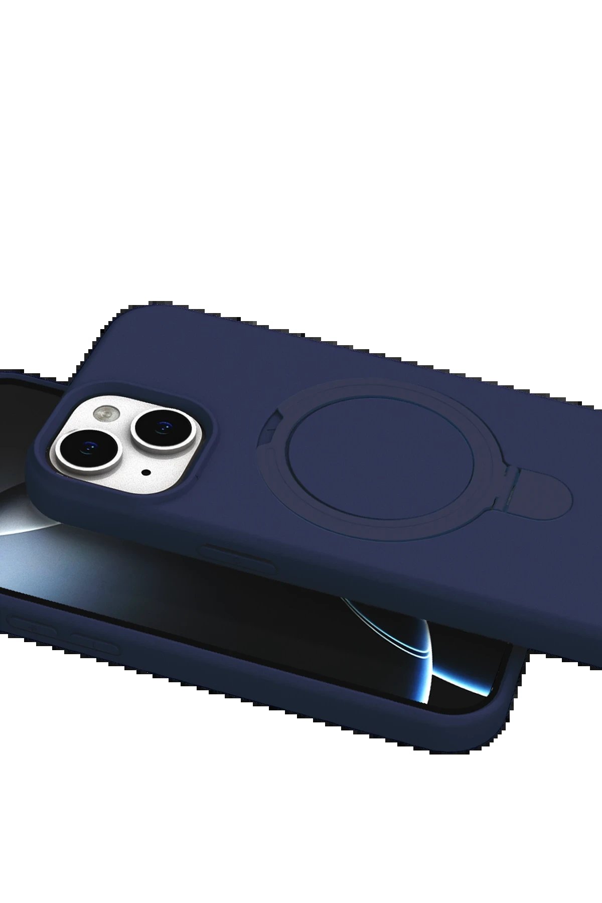 Apple iPhone 14 Regal Magsafe Standlı Kapak - Lacivert-(5796) - Görsel 4