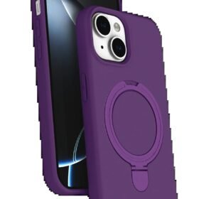 Apple iPhone 14 Regal Magsafe Standlı Kapak - Derin Mor-(5796)