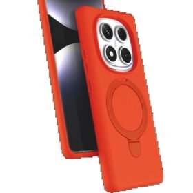 Xiaomi Redmi Note 14 Pro 4G Regal Magsafe Standlı Kapak - Turuncu-(5796)