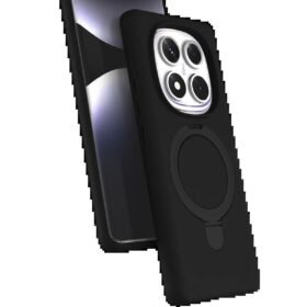 Xiaomi Redmi Note 14 Pro 4G Regal Magsafe Standlı Kapak - Siyah-(5796)