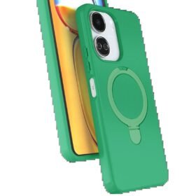 Xiaomi Redmi 13C Regal Magsafe Standlı Kapak - Yeşil-(5796)