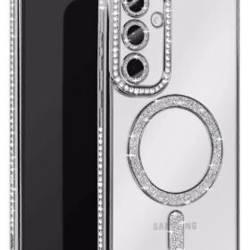 Samsung Galaxy A55 5G Joke Simli Magneticsafe Kılıf - Gümüş-(5796)