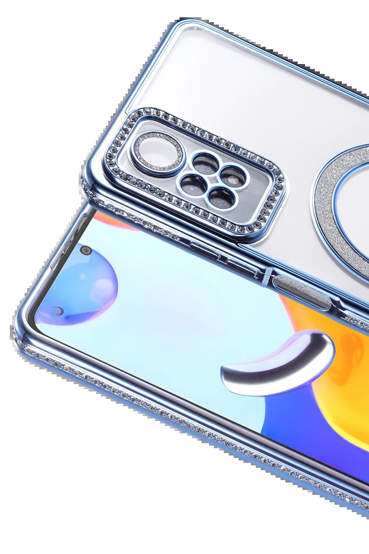 Xiaomi Redmi Note 12 Pro 4G Joke Simli Magneticsafe Kılıf - Mavi-(5796) - Görsel 2