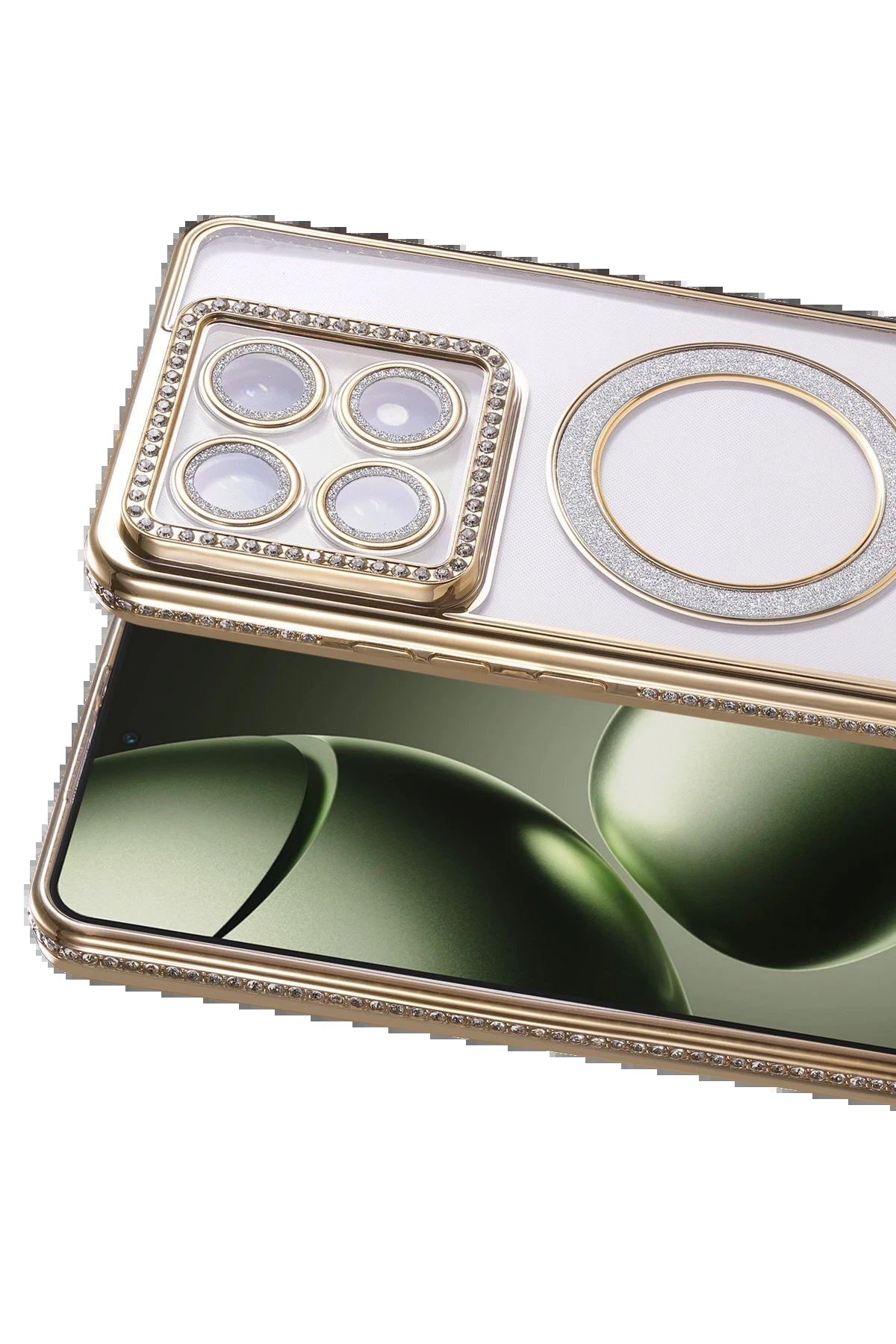 Xiaomi Mi 14T Pro Joke Simli Magneticsafe Kılıf - Gold-(5796) - Görsel 2