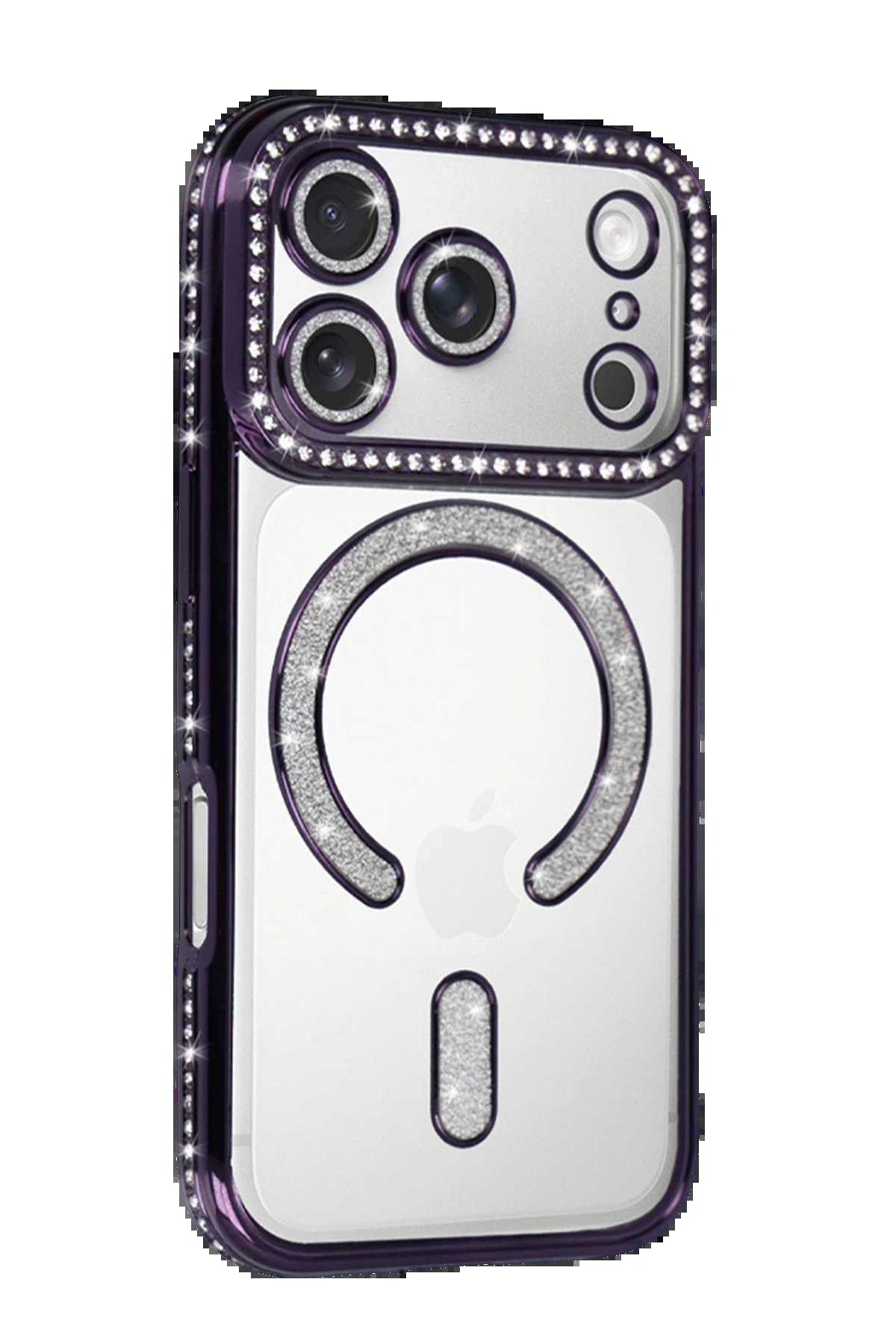 Apple iPhone 17 Pro Joke Simli Magneticsafe Kılıf - Derin Mor-(5796) - Görsel 2