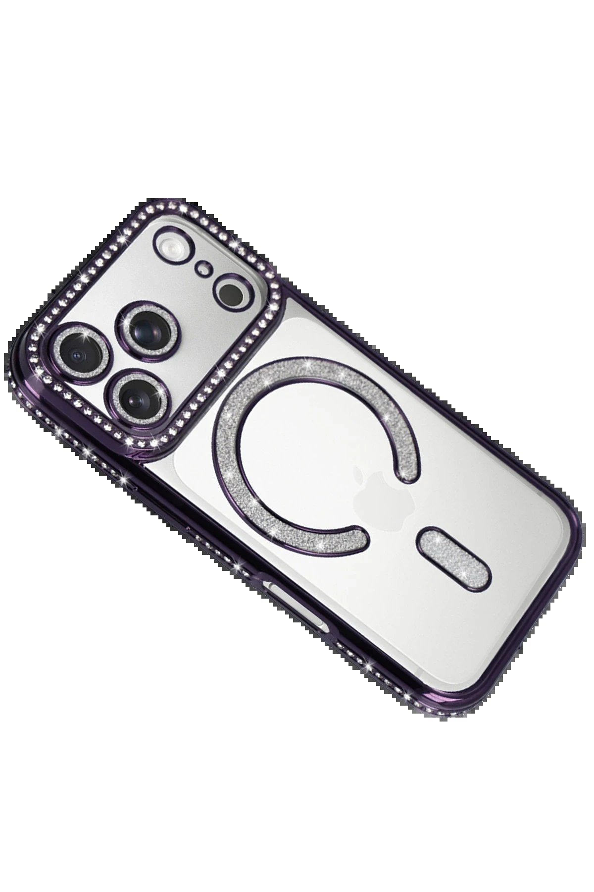 Apple iPhone 17 Pro Joke Simli Magneticsafe Kılıf - Derin Mor-(5796) - Görsel 3