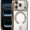 Apple iPhone 17 Pro Joke Simli Magneticsafe Kılıf - Gold-(5796)