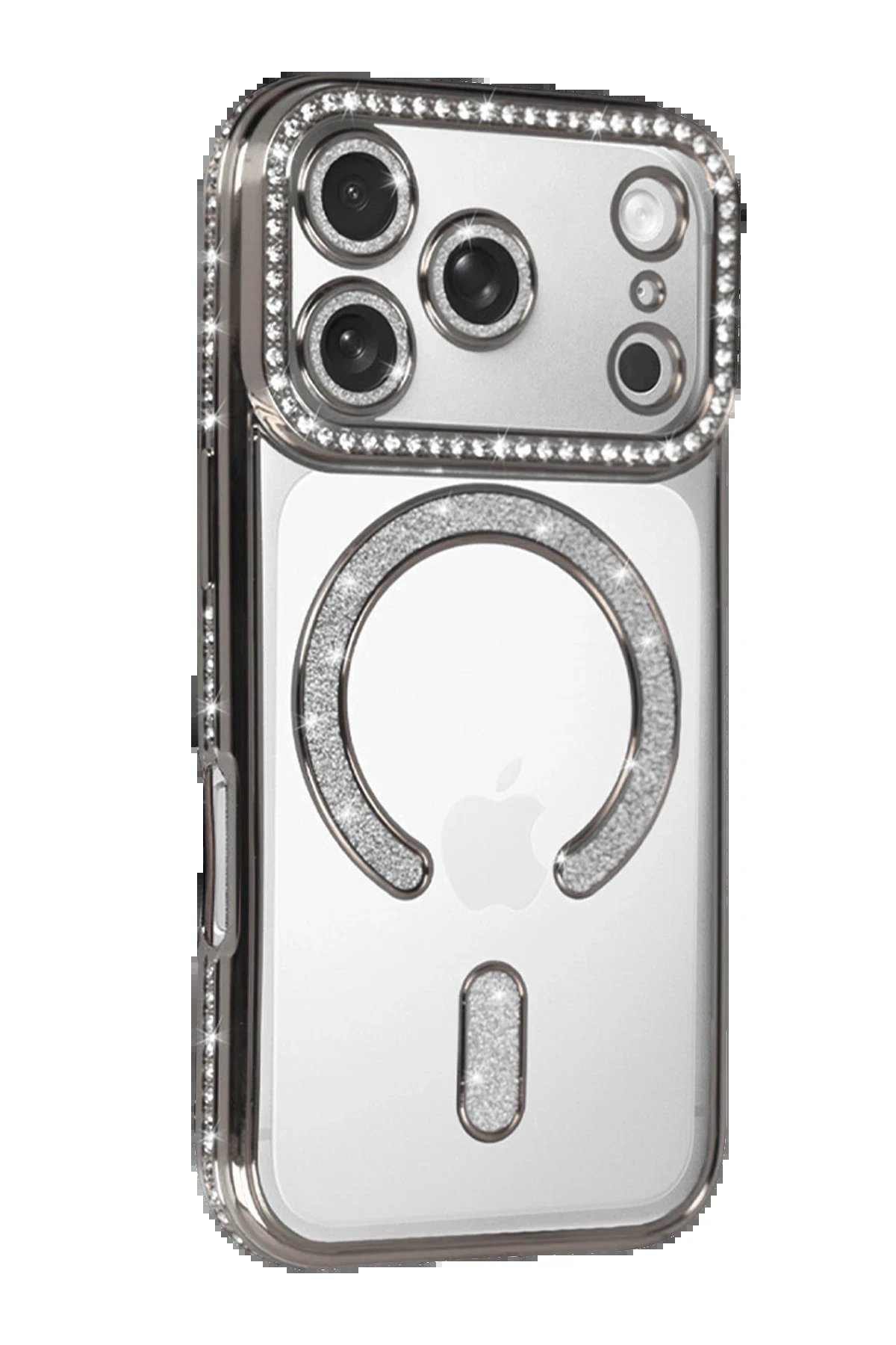 Apple iPhone 17 Pro Joke Simli Magneticsafe Kılıf - Gümüş-(5796) - Görsel 2