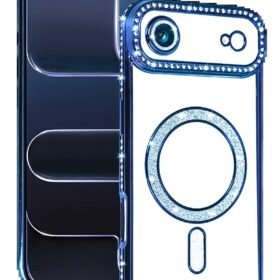 Apple iPhone 17 Air Joke Simli Magneticsafe Kılıf - Mavi-(5796)