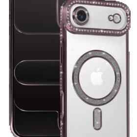 Apple iPhone 17 Air Joke Simli Magneticsafe Kılıf - Pembe-(5796)