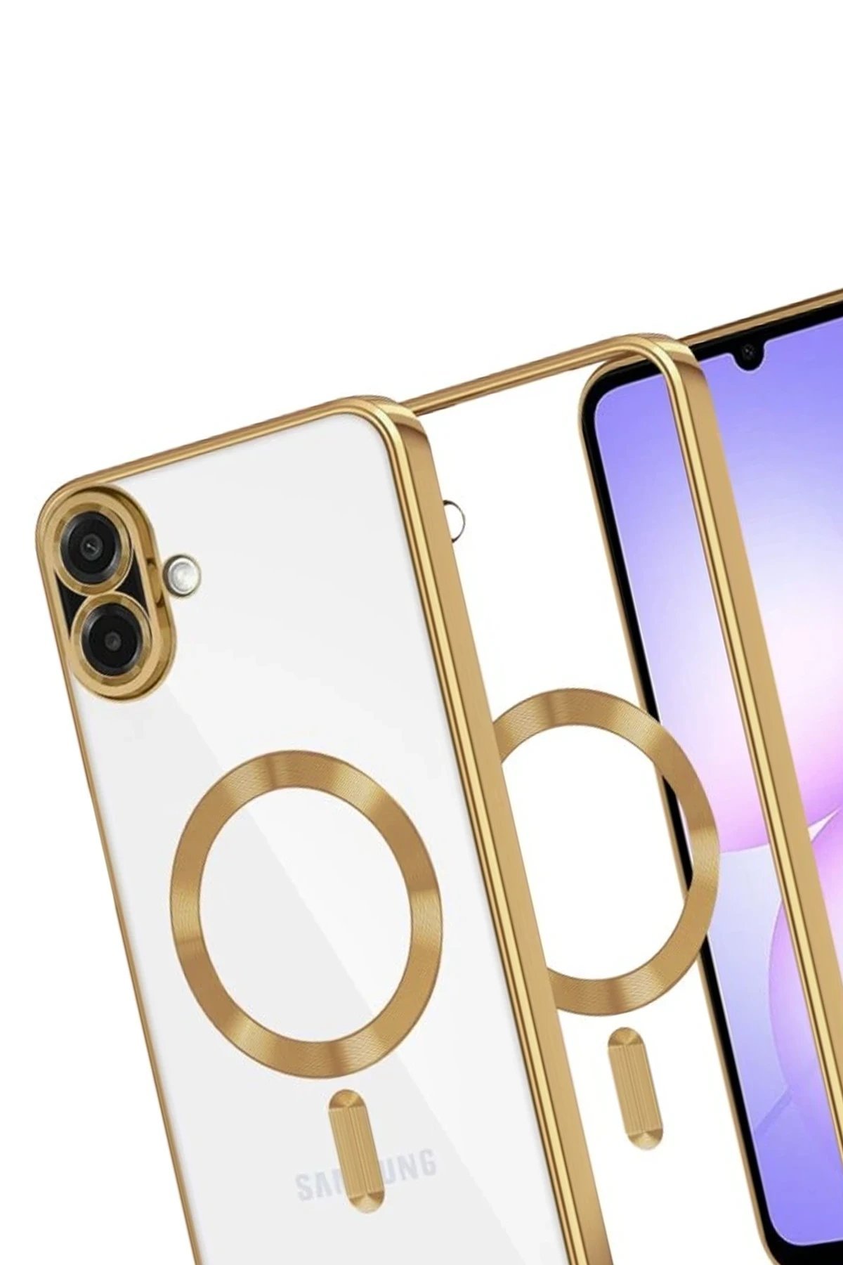 Samsung Galaxy A07 Kross Magneticsafe Kapak - Gold-(5796) - Görsel 3