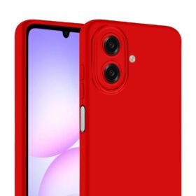 Samsung Galaxy A07 Nano içi Kadife Silikon - Kırmızı-(5796)