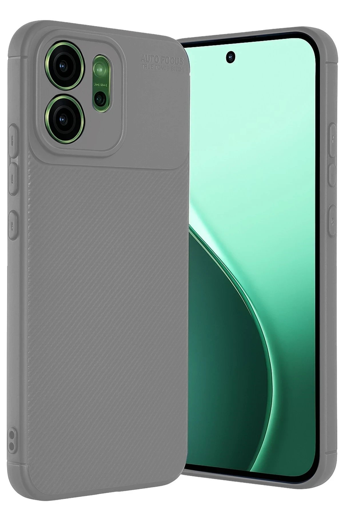 Oppo Reno 14 Auto Focus Karbon Kapak - Gri-(5796)