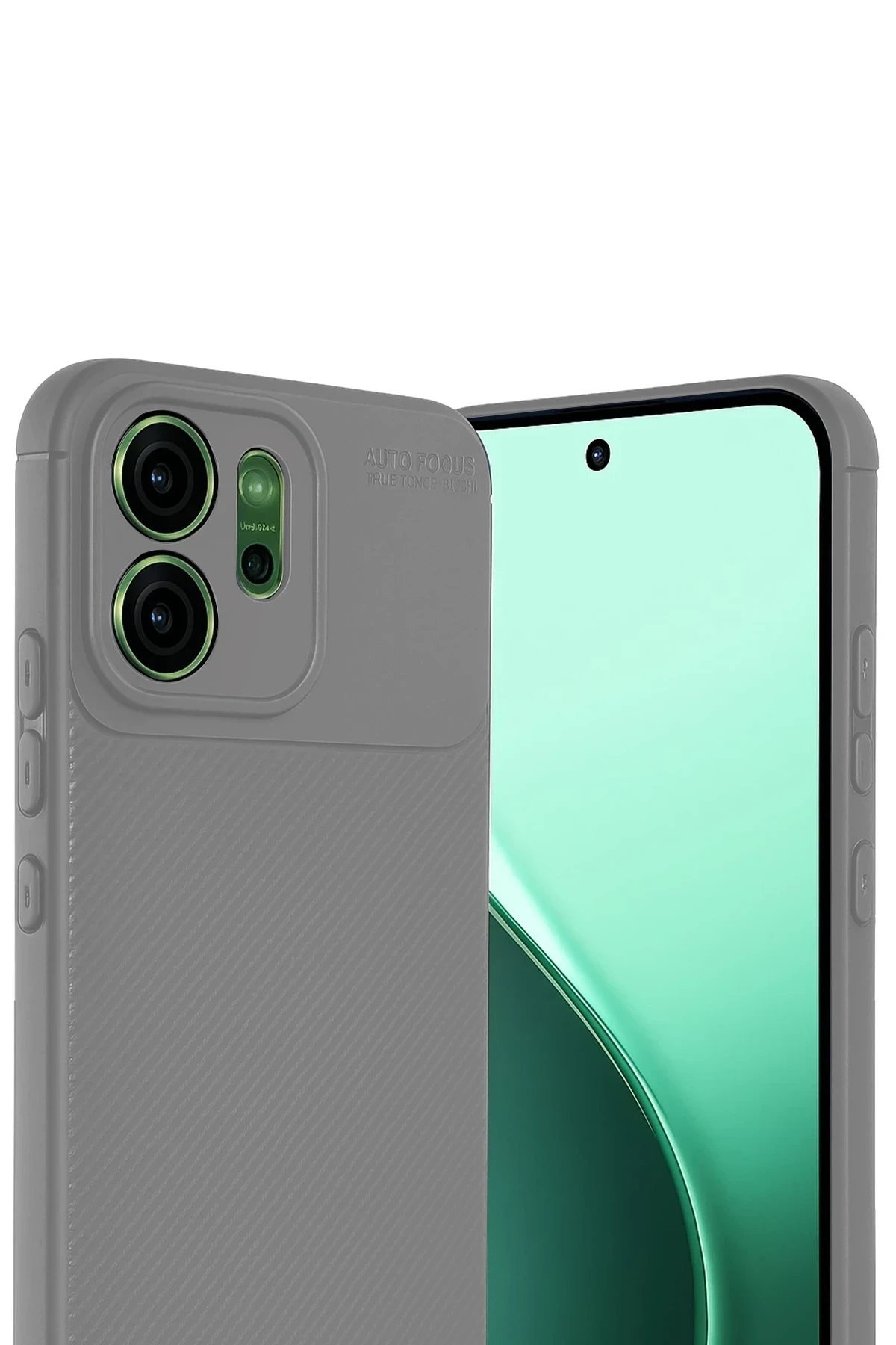 Oppo Reno 14 Auto Focus Karbon Kapak - Gri-(5796) - Görsel 3