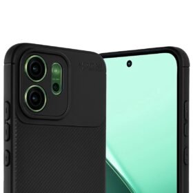 Oppo Reno 14F Auto Focus Karbon Kapak - Siyah-(5796)