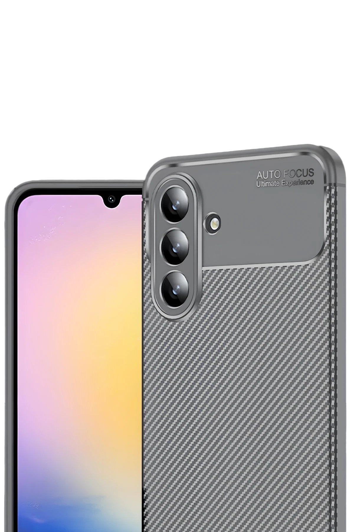 Samsung Galaxy A17 5G Auto Focus Karbon Kapak - Gri-(5796) - Görsel 2