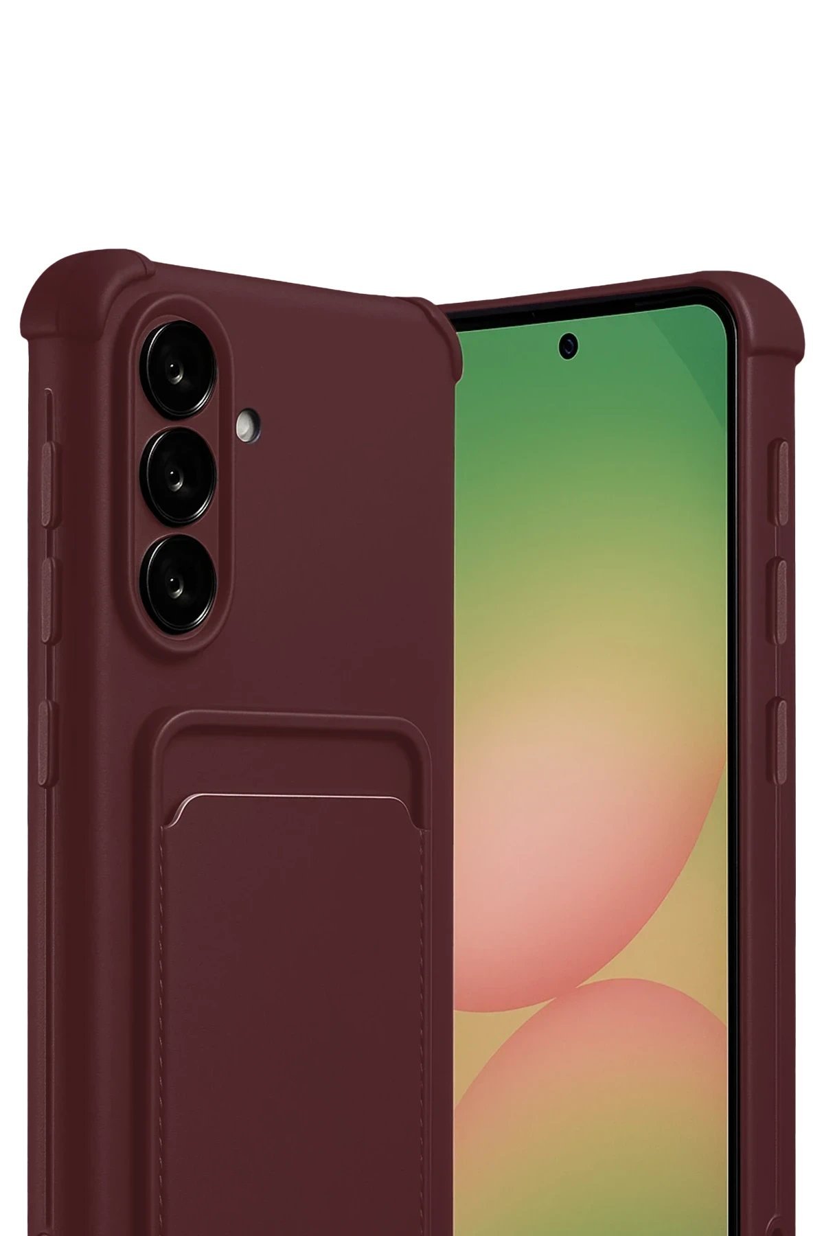 Samsung Galaxy A17 5G Kelvin Kartvizitli Silikon - Bordo-(5796) - Görsel 2