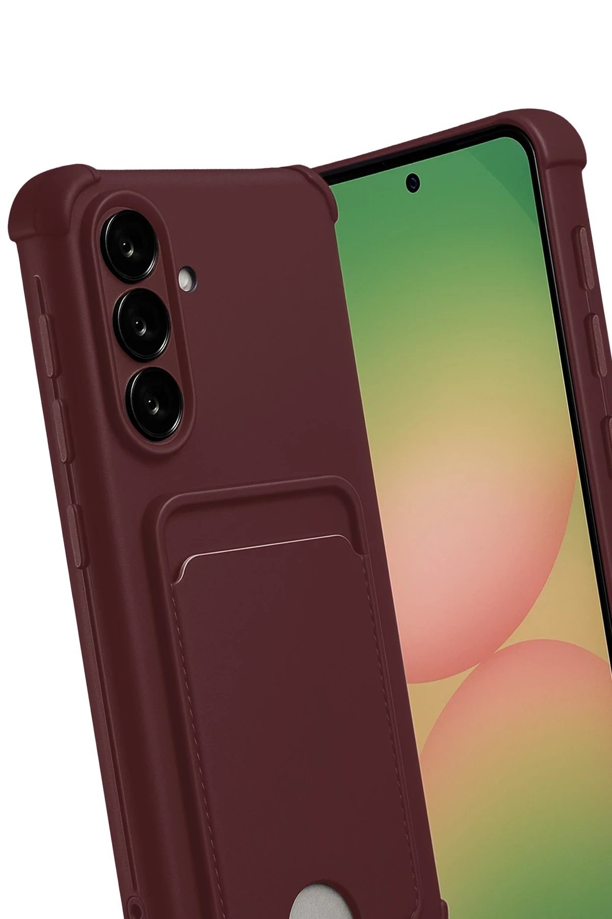 Samsung Galaxy A17 5G Kelvin Kartvizitli Silikon - Bordo-(5796) - Görsel 3