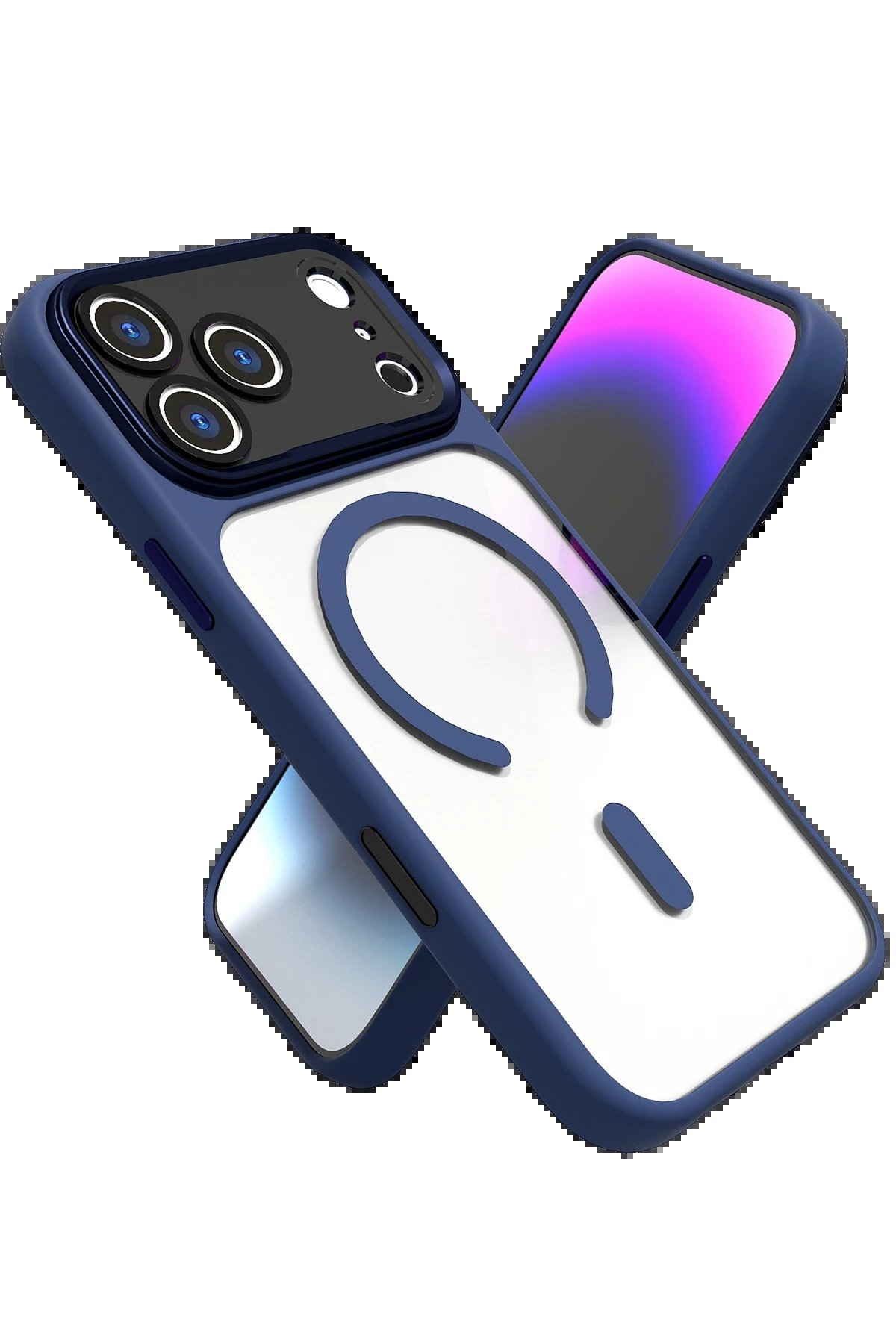 Apple iPhone 17 Pro Hazar Magsafe Kapak - Lacivert-(5796)