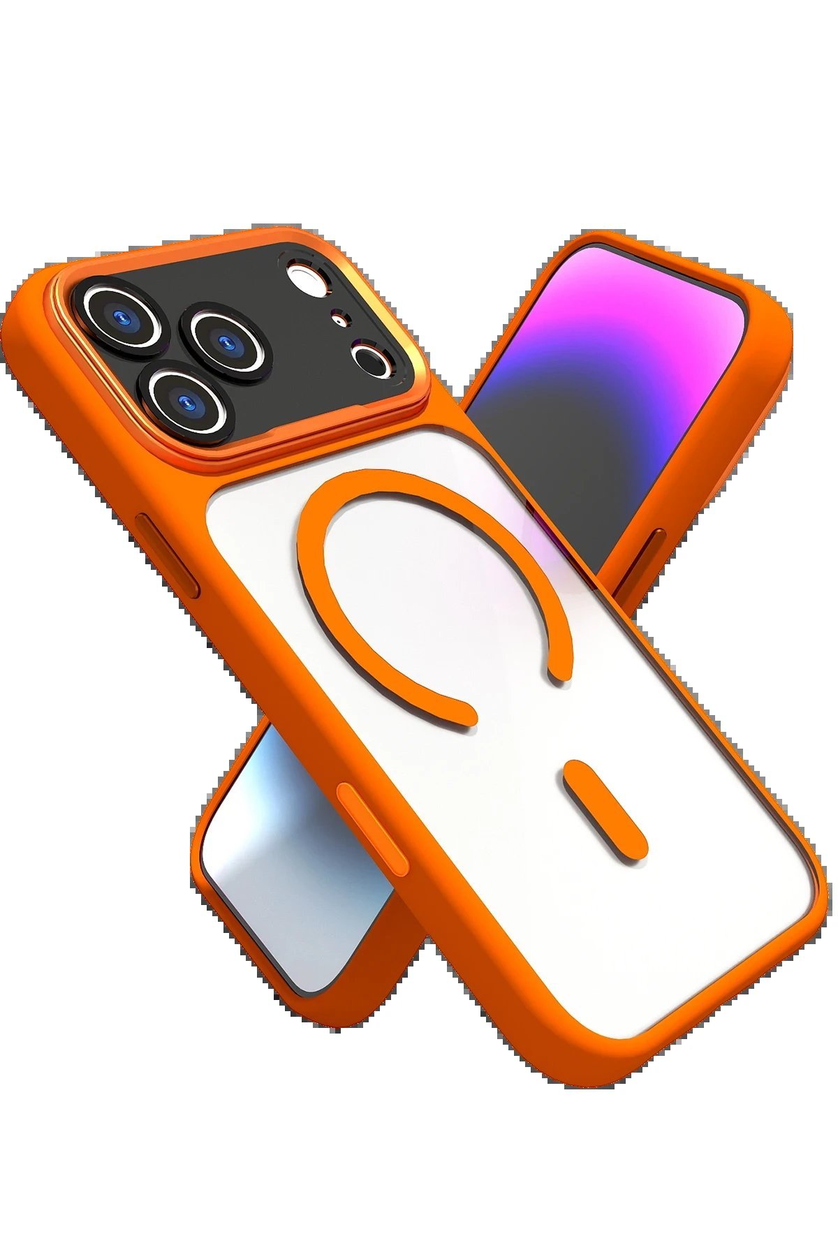 Apple iPhone 17 Pro Hazar Magsafe Kapak - Turuncu-(5796)