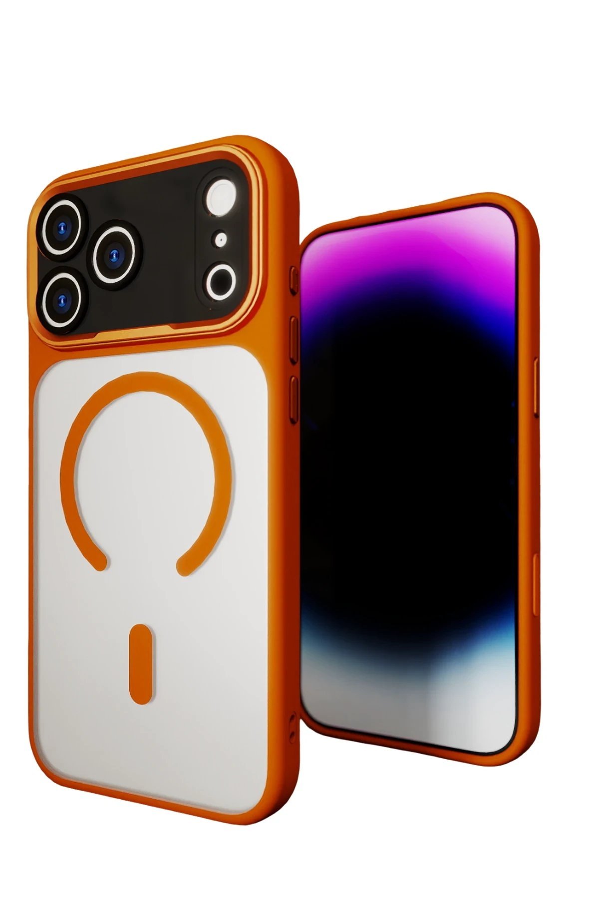 Apple iPhone 17 Pro Max Hazar Magsafe Kapak - Turuncu-(5796) - Görsel 4