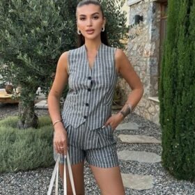 Carla Işıltılı Yelek Şort Takım 9821